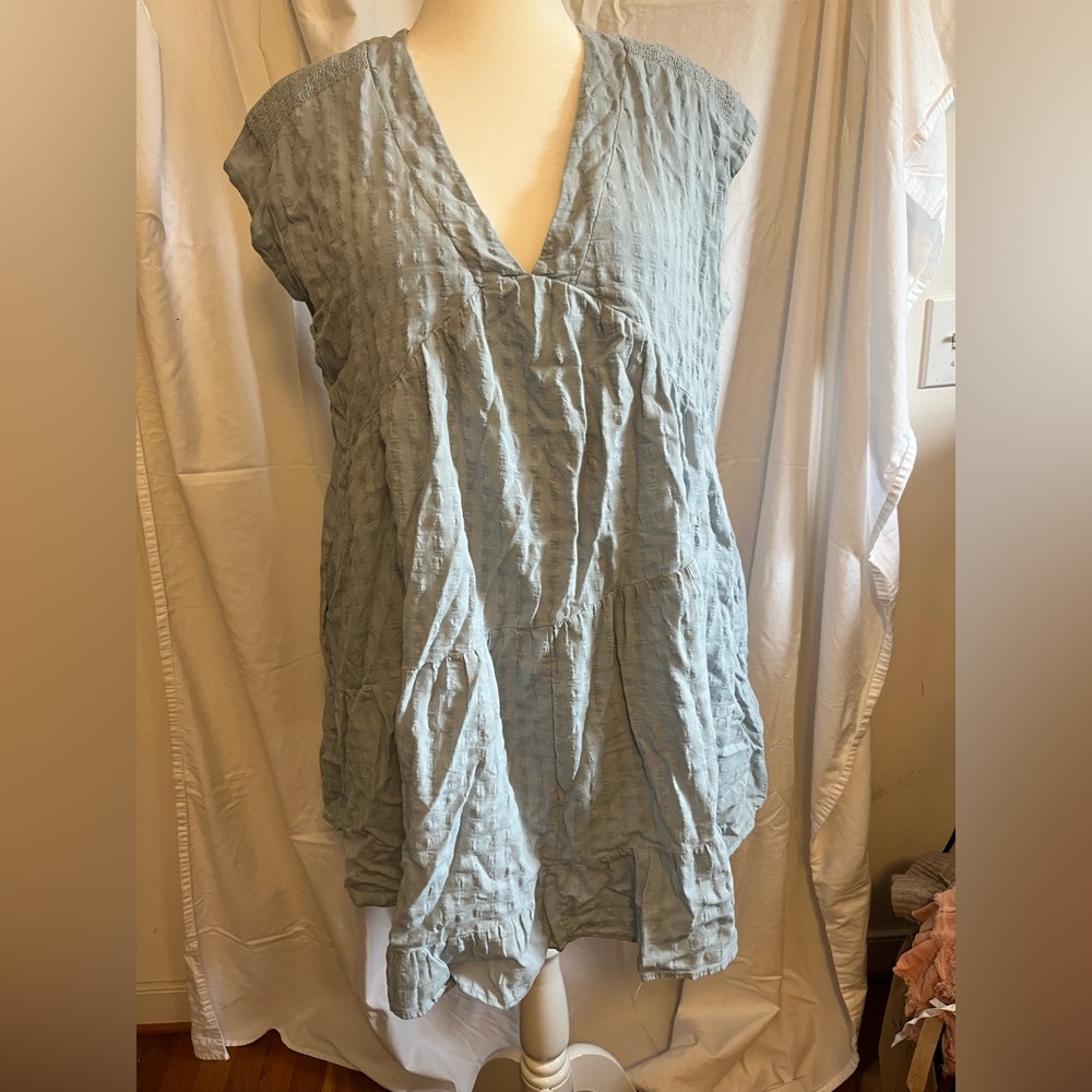 Women's Light Blue V-Neck Dress from Anthro